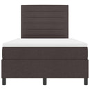 Box spring seng med madras med LED Mørkebrun 120 x 200 cm Stof