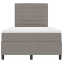 Box spring seng med madras med LED Gråbrun 120 x 200 cm Stof
