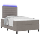 Box spring seng med madras med LED Gråbrun 120 x 200 cm Stof