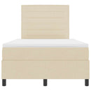 Box spring seng med madras med LED Creme 120 x 200 cm Stof