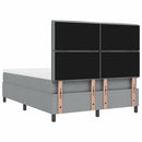Box spring seng med madras med LED Lysegrå 140 x 190 cm Stof