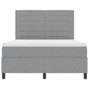 Box spring seng med madras med LED Lysegrå 140 x 190 cm Stof
