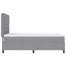Box spring seng med madras med LED Lysegrå 160 x 200 cm Stof