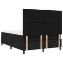 Box spring seng med madras med LED Sort 160 x 200 cm Stof