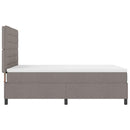 Box spring seng med LED-lysstrimler Gråbrun 160 x 200 cm Stof