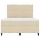 Box spring seng med madras med LED Creme 160 x 200 cm Stof