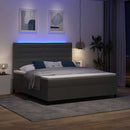 Box spring seng med madras med LED Mørkegrå 180 x 200 cm Stof