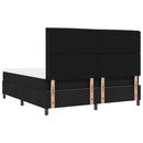 Box spring seng med madras med LED Sort 180 x 200 cm Stof