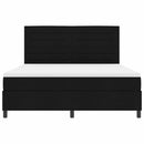 Box spring seng med madras med LED Sort 180 x 200 cm Stof