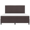 Box spring seng med madras med LED Mørkebrun 180 x 200 cm Stof