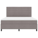 Box spring seng med LED-lysstrimler Gråbrun 180 x 200 cm Stof
