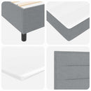 Box spring seng med madras med LED Lysegrå 200 x 200 cm Stof