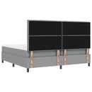 Box spring seng med madras med LED Lysegrå 200 x 200 cm Stof
