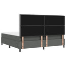 Box spring seng med madras med LED Mørkegrå 200 x 200 cm Stof