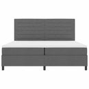 Box spring seng med madras med LED Mørkegrå 200 x 200 cm Stof