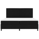 Box spring seng med madras med LED Sort 200 x 200 cm Stof