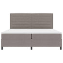 Box spring seng med madras med LED Gråbrun 200 x 200 cm Stof