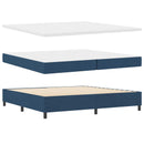 Box spring seng med madras med LED Blå 200 x 200 cm Stof