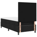 Box spring seng med madras med LED Sort 80 x 200 cm Stof