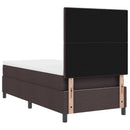 Box spring seng med madras med LED Mørkebrun 80 x 200 cm Stof