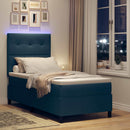 Box spring seng med madras med LED Blå 80 x 200 cm Stof