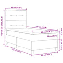 Box spring seng med LED-lysstrimler Mørkegrå 90 x 190 cm Stof
