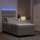 Box spring seng med madras med LED Gråbrun 90 x 190 cm Stof