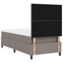 Box spring seng med madras med LED Gråbrun 90 x 190 cm Stof