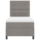 Box spring seng med madras med LED Gråbrun 90 x 190 cm Stof
