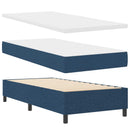 Box spring seng med LED-lysstrimler Blå 90 x 190 cm Stof