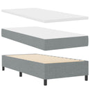 Box spring seng med madras med LED Lysegrå 90 x 200 cm Stof