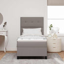 Box spring seng med madras med LED Gråbrun 90 x 200 cm Stof