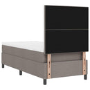Box spring seng med madras med LED Gråbrun 90 x 200 cm Stof