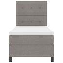 Box spring seng med madras med LED Gråbrun 90 x 200 cm Stof