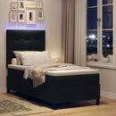 Box spring seng med LED-lysstrimler Sort 100 x 200 cm Stof