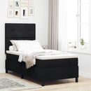 Box spring seng med LED-lysstrimler Sort 100 x 200 cm Stof