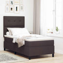 Box spring seng med LED-lysstrimler Mørkebrun 100 x 200 cm Stof
