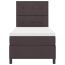 Box spring seng med LED-lysstrimler Mørkebrun 100 x 200 cm Stof