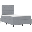 Box spring seng med LED-lysstrimler Lysegrå 120 x 190 cm Stof