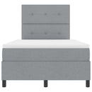 Box spring seng med LED-lysstrimler Lysegrå 120 x 190 cm Stof