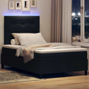 Box spring seng med LED-lysstrimler Sort 120 x 190 cm Stof