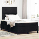 Box spring seng med LED-lysstrimler Sort 120 x 190 cm Stof