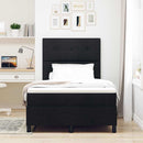 Box spring seng med LED-lysstrimler Sort 120 x 190 cm Stof