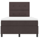 Box spring seng med LED-lysstrimler Mørkebrun 120 x 190 cm Stof
