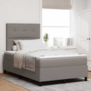 Box spring seng med madras med LED Gråbrun 120 x 190 cm Stof