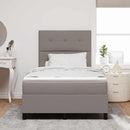 Box spring seng med madras med LED Gråbrun 120 x 190 cm Stof