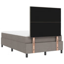 Box spring seng med madras med LED Gråbrun 120 x 190 cm Stof