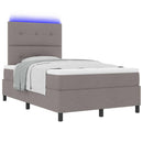 Box spring seng med madras med LED Gråbrun 120 x 190 cm Stof