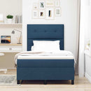 Box spring seng med madras med LED Blå 120 x 190 cm Stof