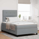 Box spring seng med LED-lysstrimler Lysegrå 120 x 200 cm Stof